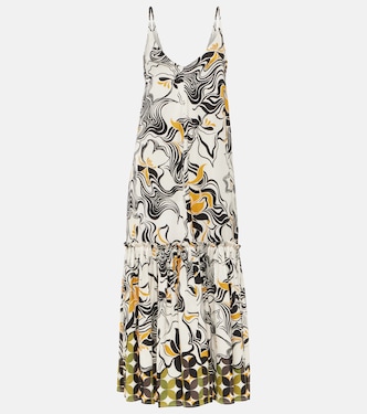 Robe longue imprimée en satin | Dries Van Noten
