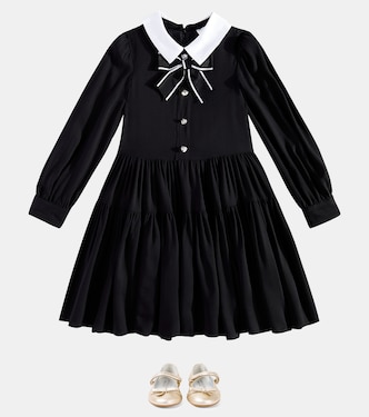 Verziertes Kleid aus Twill | Monnalisa