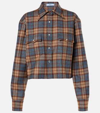 Camicia in lana a quadri | Prada