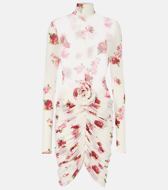 Vestido corto transparente con aplique floral | Magda Butrym