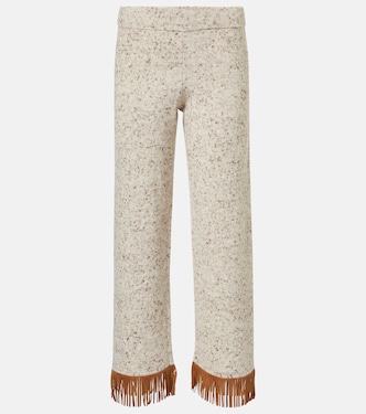 Dreamscape fringed wool-blend pants | Alanui