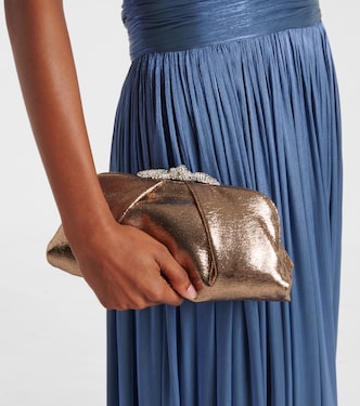 Very Bow Tie embellished satin clutch | Aquazzura