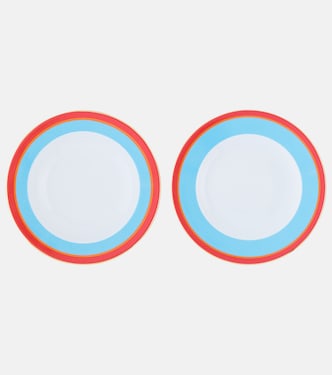 Rainbow Azzuro porcelain soup and dinner plate set | La DoubleJ