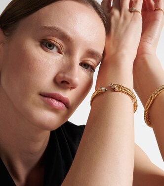Bracciale Cablespira® Flex in oro 18kt con topazi e diamanti | David Yurman