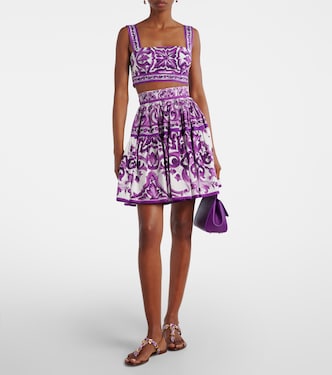 Mini-jupe Majolica en coton | Dolce&Gabbana