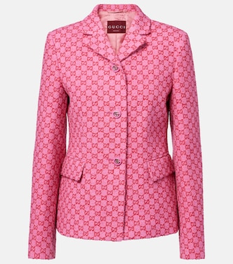 Chaqueta en mezcla de algodón con GG | Gucci