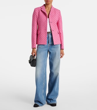 Chaqueta en mezcla de algodón con GG | Gucci