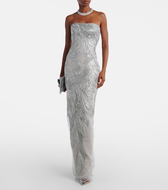 Embroidered silk tulle gown | Monique Lhuillier