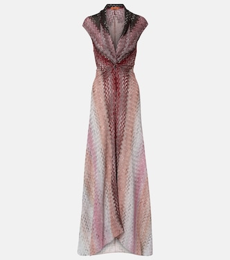 Zigzag jacquard lamé midi dress | Missoni