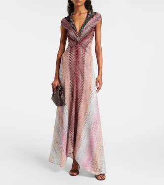 Zigzag jacquard lamé midi dress | Missoni