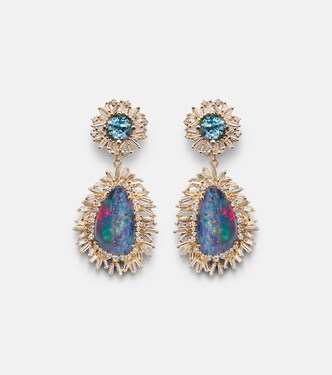 18kt gold drop earrings with gemstones | Suzanne Kalan