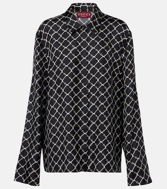 Horsebit silk twill shirt | Gucci