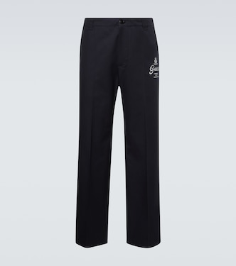 Printed cotton twill straight pants | Gucci