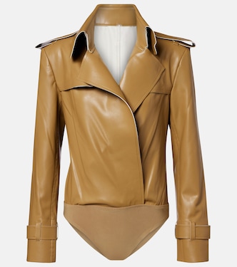 Double-breasted PU bodysuit | Norma Kamali