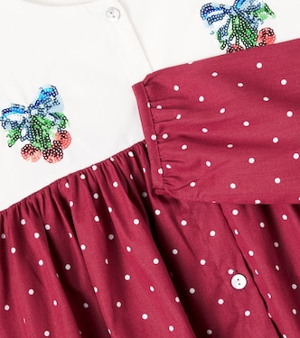 Abito Muna in cotone con paillettes a pois | Konges Sløjd
