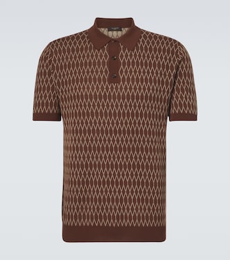 Cotton jacquard polo shirt | Slowear