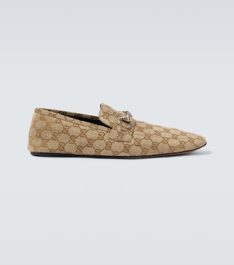 Horsebit GG Canvas distressed loafers | Gucci