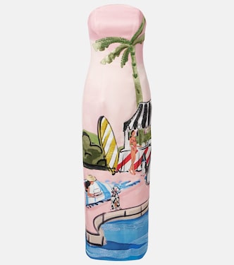 Vestido corsé Ava estampado con cuentas | Leo Lin