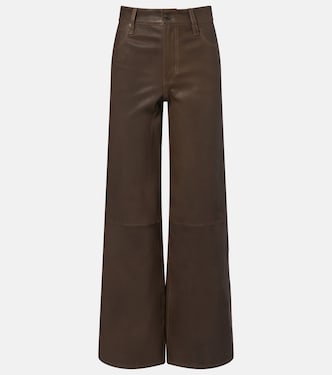 Le Slim Palazzo leather wide-leg pants | Frame