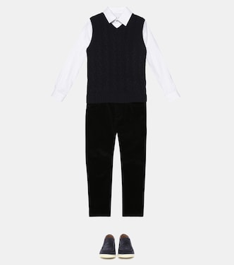 Pullunder Downy Cables aus Kaschmir | Loro Piana Kids