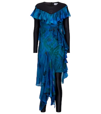 Printed silk and stretch-jersey dress | Marine Serre