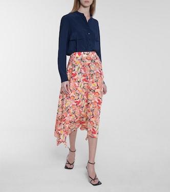 Robe midi Ashlyn en soie à fleurs | Stella McCartney