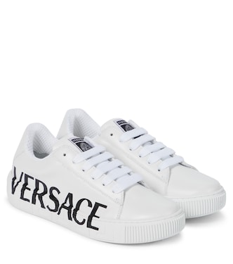 Zapatillas de piel con logo | Versace Kids