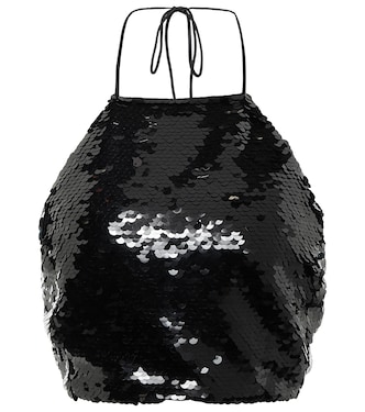 Sequined halterneck crop top | Magda Butrym