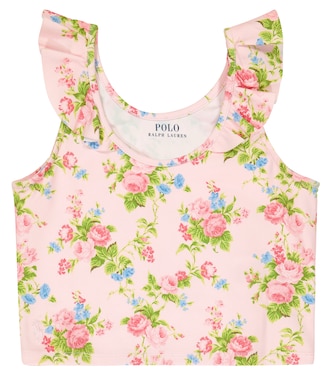 Top in jersey con volant e stampa | Polo Ralph Lauren Kids