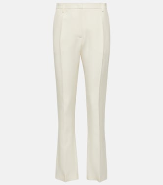 Pantalon à taille haute en laine et soie | Valentino