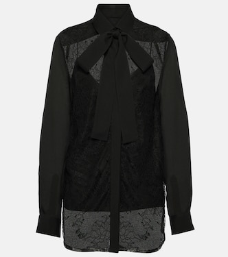 Lace-trimmed silk-blend blouse | Elie Saab
