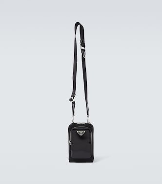 Re-Nylon and leather phone pouch  | Prada