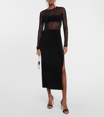 Dash mesh and jersey maxi dress | Norma Kamali