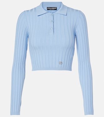 Polo cropped de punto acanalado | Dolce&Gabbana