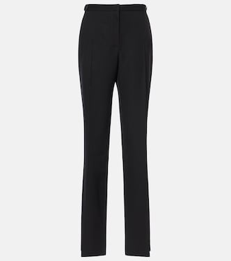 Gerade Mid-Rise-Hose Jesse aus Wolle | The Row