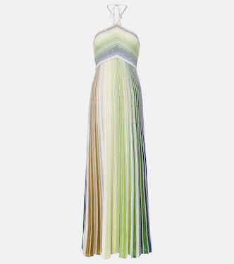 Tie-neck striped lamé gown | Missoni