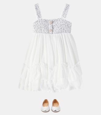 Verziertes Kleid aus Tweed und Chiffon | Patachou