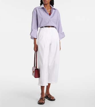 Pantaloni Mina a gamba larga in misto cotone | Max Mara