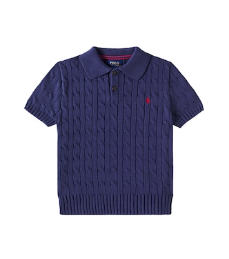 Cable-knit cotton polo shirt | Polo Ralph Lauren Kids