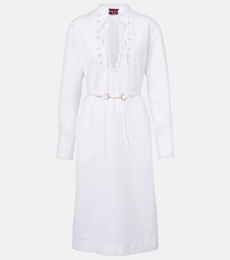 Horsebit cotton poplin midi dress | Gucci