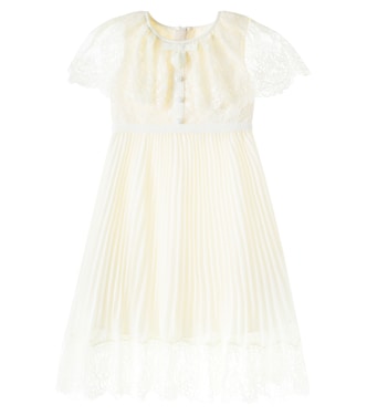 Caped chiffon and lace dress | Self-Portrait Kids