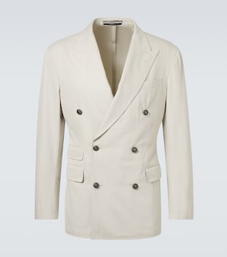 Double-breasted cotton and cashmere blazer | Dunhill