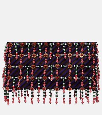 Small beaded striped clutch | Dries Van Noten