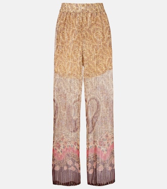 Printed silk-blend wide-leg pants | Valentino