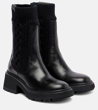 Tamia cable-knit leather ankle boots | Jimmy Choo