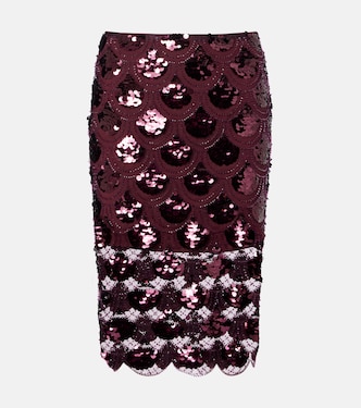 Embellished mesh midi skirt | Rotate