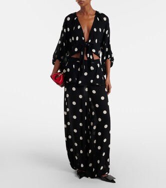 Solid Peplum polka-dot balloon pants | Adriana Degreas