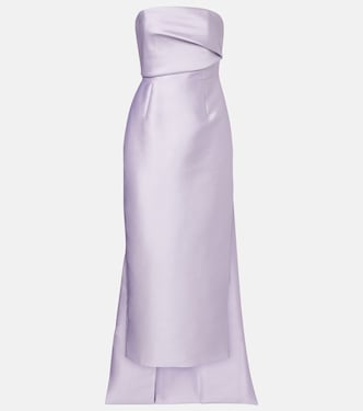 Kiki caped satin corset cocktail dress | Solace London