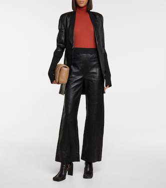 High-rise wide-leg leather pants | Dodo Bar Or