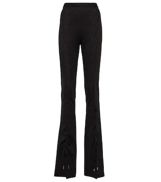 Lace-up cotton jersey flared pants | David Koma